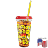 32 oz Clear Emoji Drink Cups